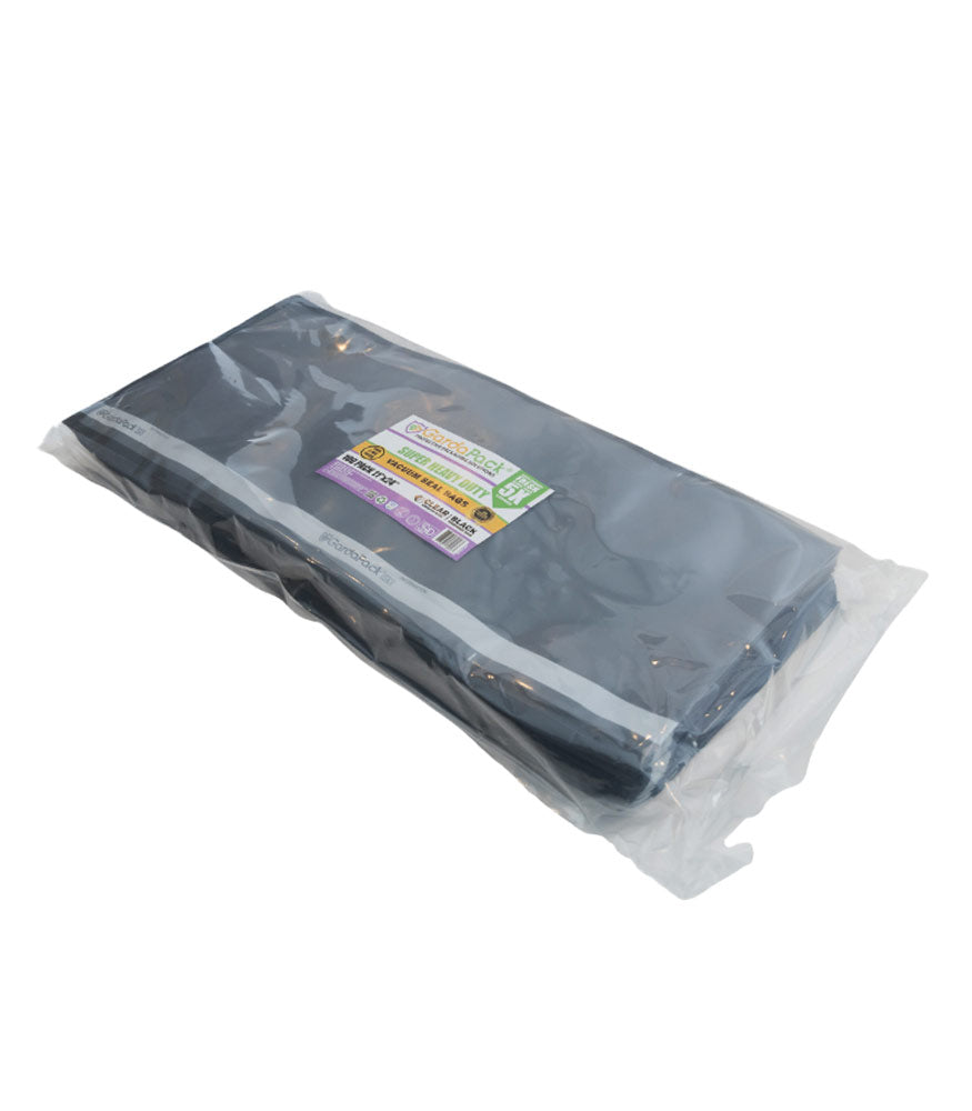 GardaPack Clear/Black Vacuum Seal Bags - Super Heavy-Duty - 11" x 24" - 100 pk