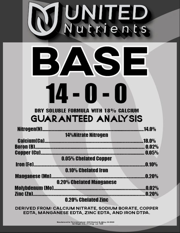 United Nutrients Base 14-0-0 + Micros - 25 lb - BetterGrow Hydro