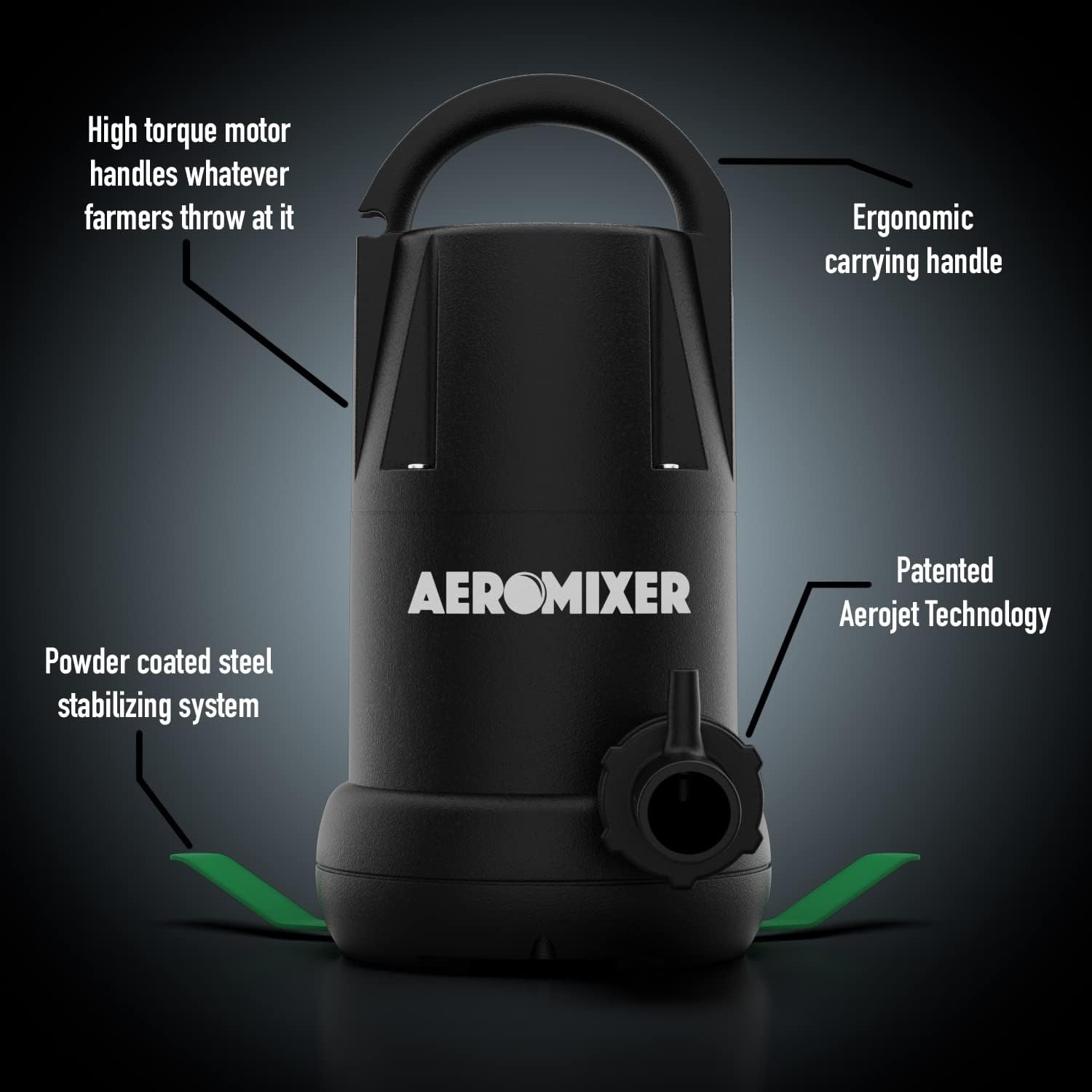 Aeromixer Mini 1/6 HP Submersible Mixing + Aerating Pump - For Organic Fertilizer Only - BetterGrow Hydro