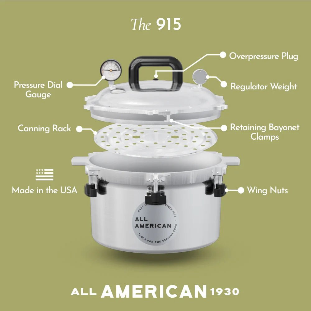 All American Pressure Cooker 915 - 15.5q - BetterGrow Hydro