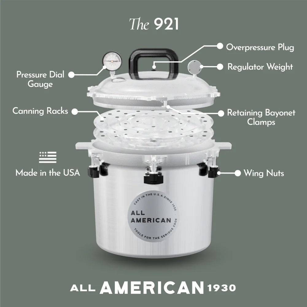 All American Pressure Cooker 921 - 21.5q - BetterGrow Hydro