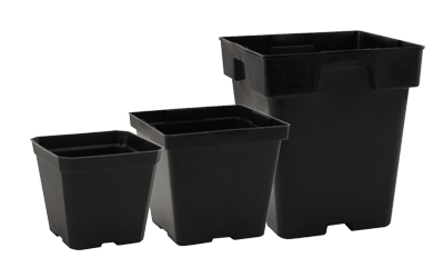 Black Square Pot 5.25in x 5.25in x 5.25in - BetterGrow Hydro