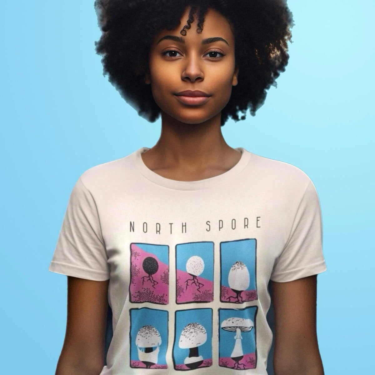 Blue ‘Destroying Angel’ North Spore T-Shirt - BetterGrow Hydro