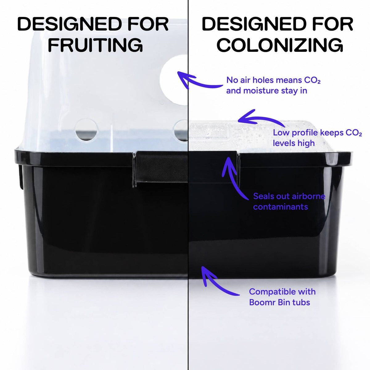 Boomr Bin Mushroom Monotub Colonizing Lid - BetterGrow Hydro
