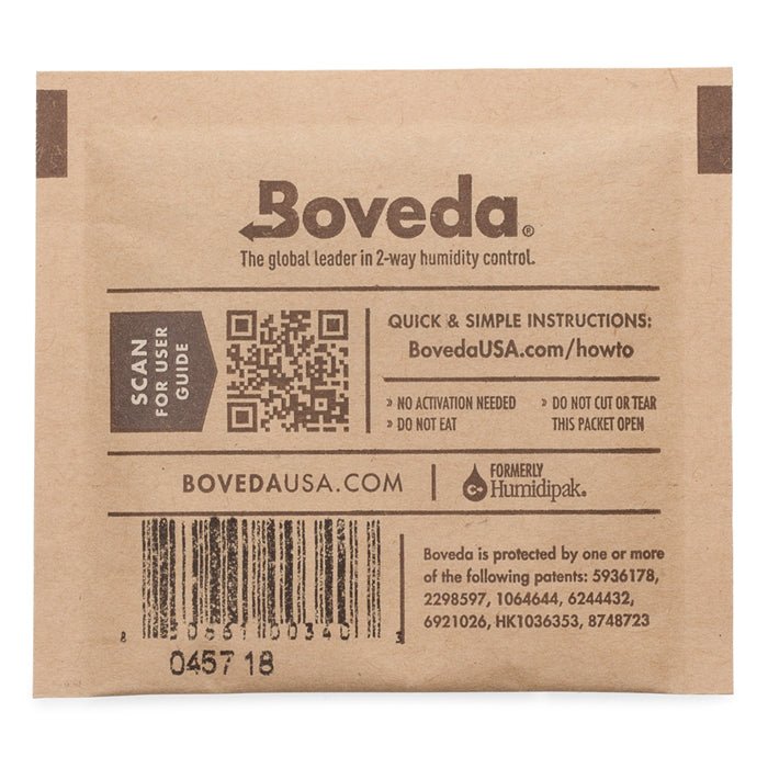 Boveda 2-Way Humidity Control Pack 62% RH 8g Bulk Individually Wrapped (300pcs/Case) - BetterGrow Hydro