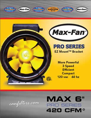 Can - Fan Max - Fan Pro Series 6 in - 420 CFM - BetterGrow Hydro