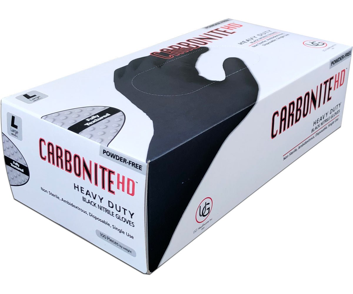 Carbonite Heavy Duty Premium Black Nitrile Powder - Free Gloves - Medium - BetterGrow Hydro