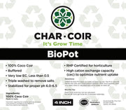Char Coir BioPot - 4 in / 1/2 gallon - BetterGrow Hydro