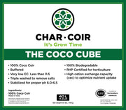 Char Coir Coco Cube - Compressed / 1 gallon - BetterGrow Hydro