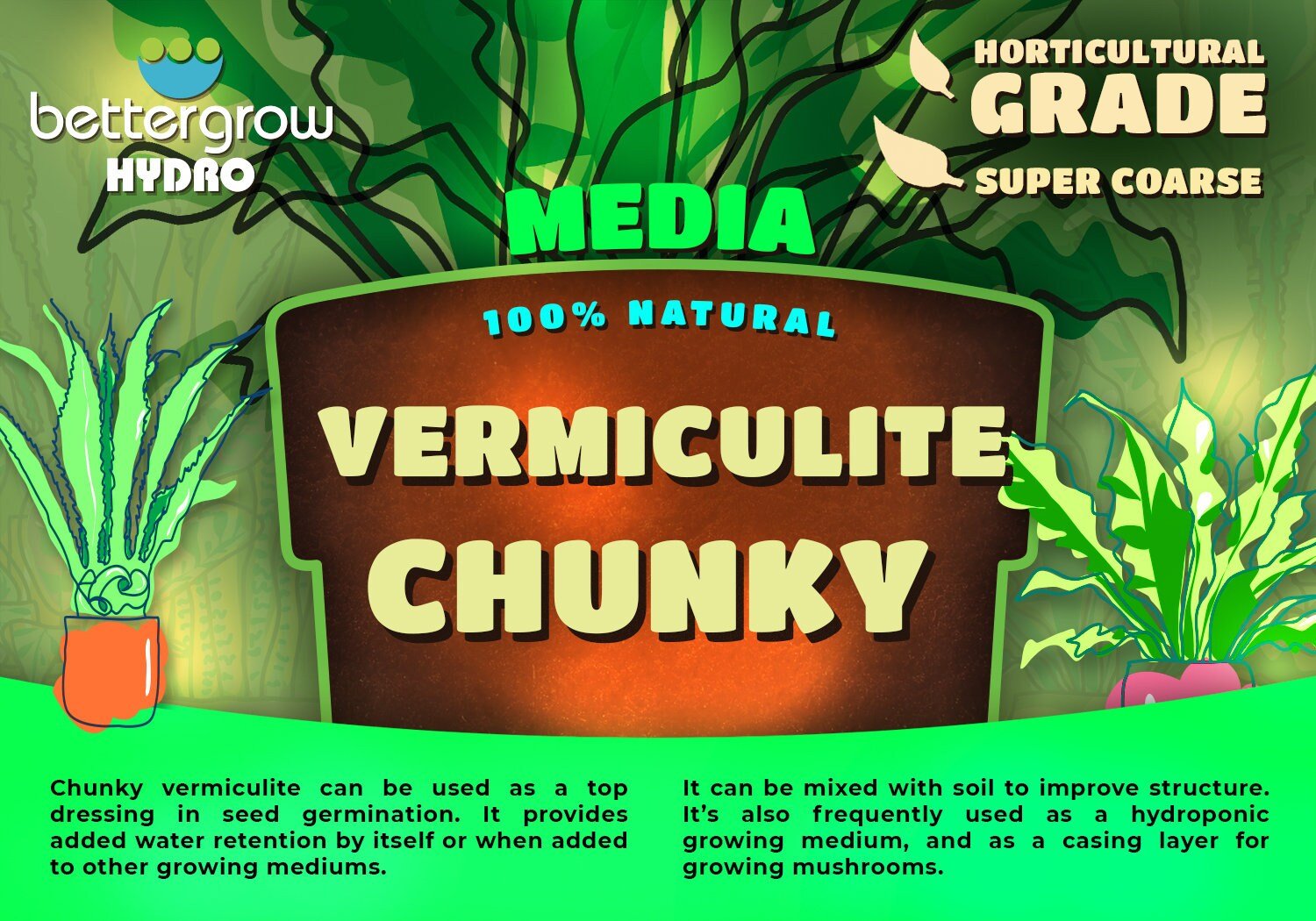 CHUNKY Vermiculite - quart - BetterGrow Hydro
