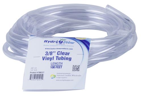 Clear Vinyl Air - Line Tubing - 3/8 in ID x 1/2 in OD - per foot - BetterGrow Hydro