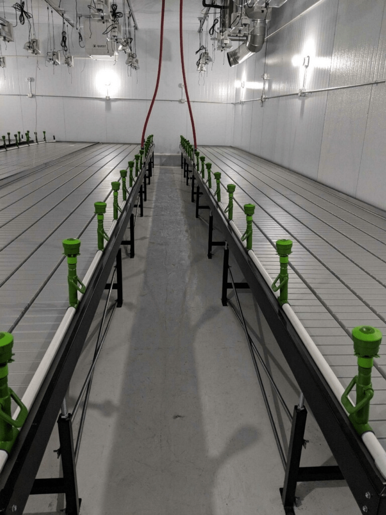 Continuous / Custom Tray Rolling Bench System - per square foot - BetterGrow Hydro