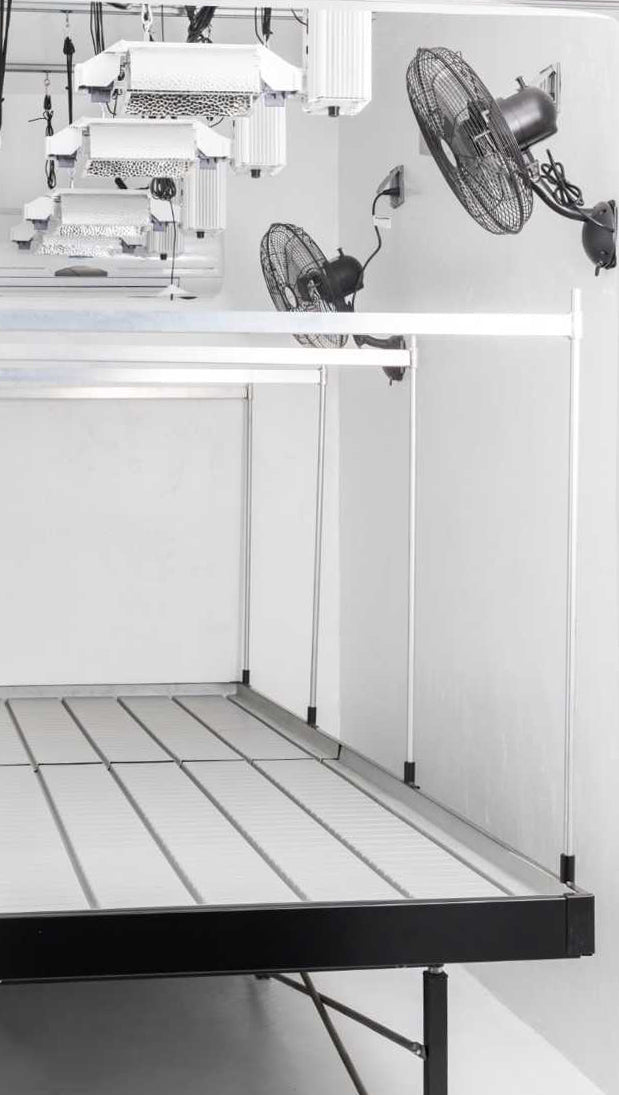 Continuous / Custom Tray Rolling Bench System - per square foot - BetterGrow Hydro