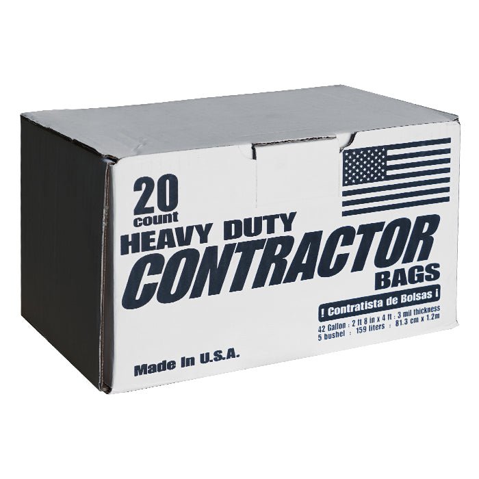 Contractor Bags 42 Gallon Black 3mil 33in x 48in (20 Bags/Box) - BetterGrow Hydro