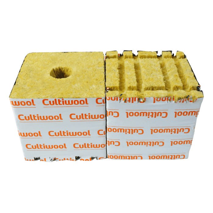 Cultiwool 6" x 6" x 6" Block w/ Optidrain (48 Block/Case) - BetterGrow Hydro