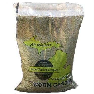 Detroit Nutrient Company - 25 lbs Vermicompost 100% Worm Castings - BetterGrow Hydro