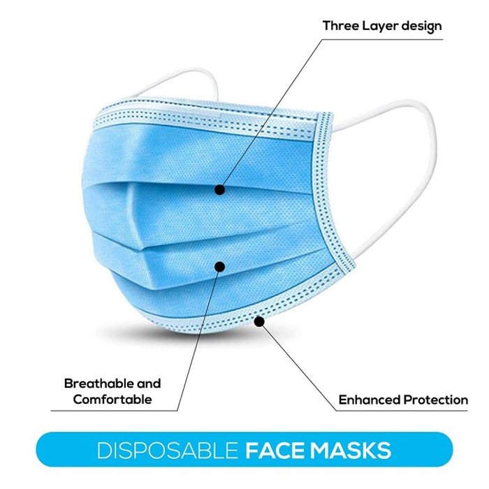 Disposable Face Mask 3 Layers BFE 95% (50-pack) FDA Approved - BetterGrow Hydro