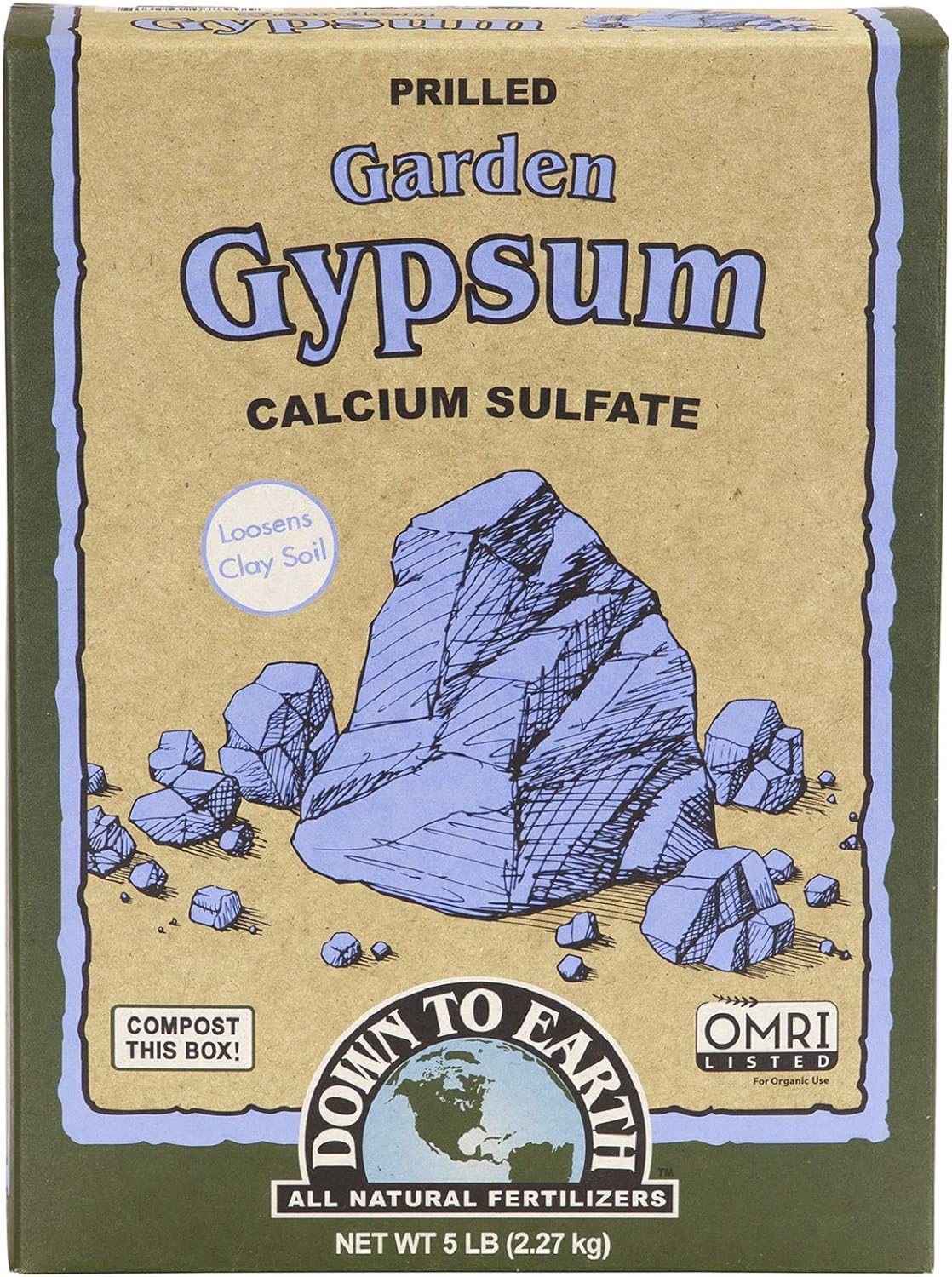 Down To Earth Garden Gypsum - 5 lb - BetterGrow Hydro