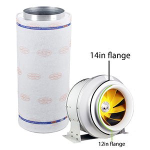 F5 12in Industrial Fan & 14in Can-Lite Filter Kit - BetterGrow Hydro