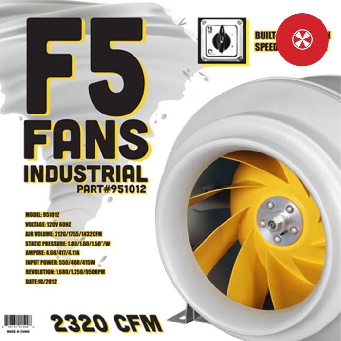 F5 Fans Industrial Inline Fan 12in - BetterGrow Hydro