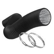 Flexible Black Ducting (8 ft) with Clamps - BetterGrow Hydro