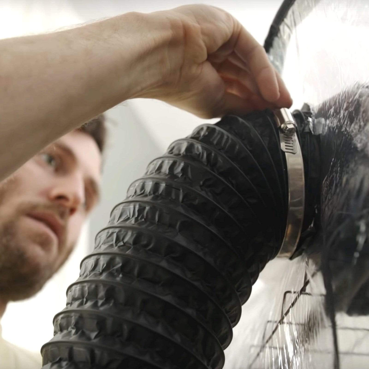 Flexible Black Ducting (8 ft) with Clamps - BetterGrow Hydro
