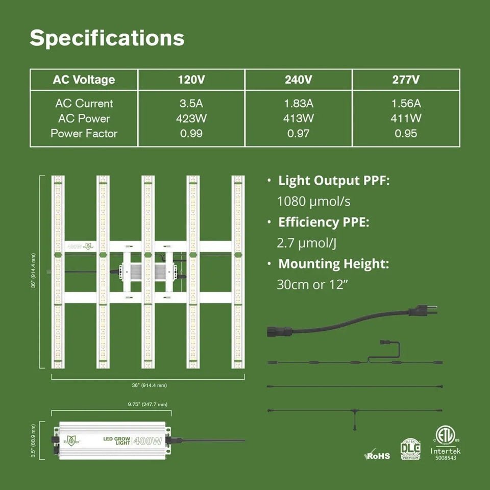 FloraFlex 400w Full Spectrum LED Grow Light - BetterGrow Hydro