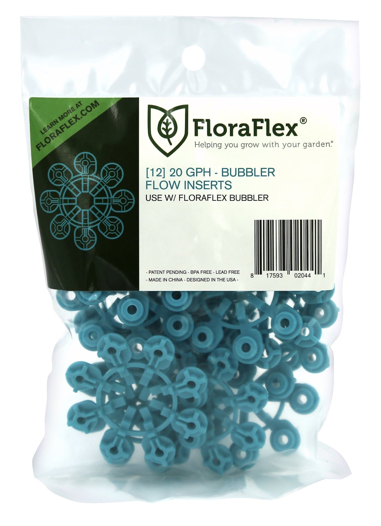 FloraFlex Bubbler Flow Insert - 20 GPH BLUE (pack of 12) - BetterGrow Hydro