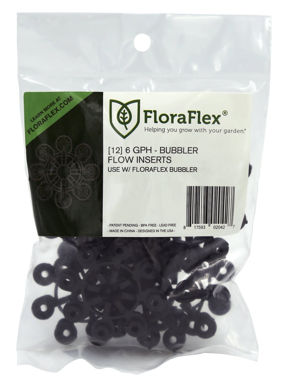 FloraFlex Bubbler Flow Insert - 6 GPH BLACK (pack of 12) - BetterGrow Hydro
