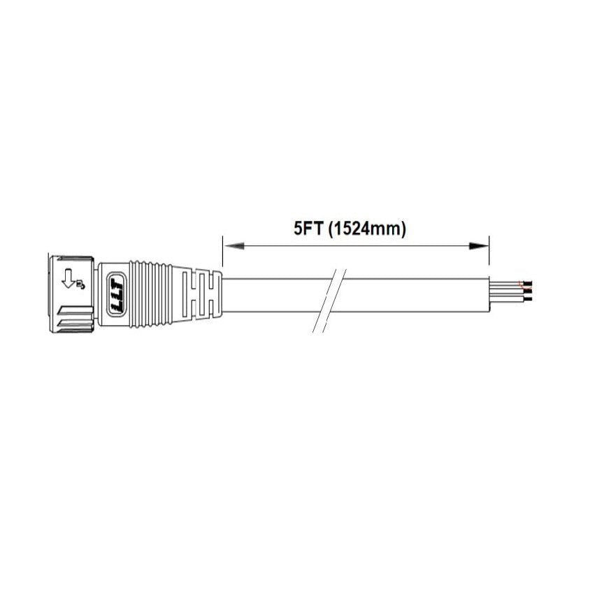 Fluence Dimming Signal Cable - 3 - pin, 5' (M16) - BetterGrow Hydro