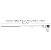 Fluence M12 Dimming Signal Cable - Pigtail to 4 - pin M12 Threaded Connector - 5 Feet - BetterGrow Hydro