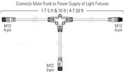 Fluence M12 Flex Dimming 1 - T Cable, M12 Threaded Connectors - 5 Feet - BetterGrow Hydro