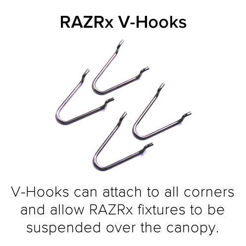 Fluence Mount for RAZRx Fixtures - V Hooks - BetterGrow Hydro