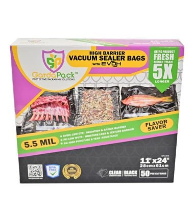 GardaPack Clear/Black Vacuum Seal Bags - High - Barrier - 11" x 24" - 50 pk - BetterGrow Hydro