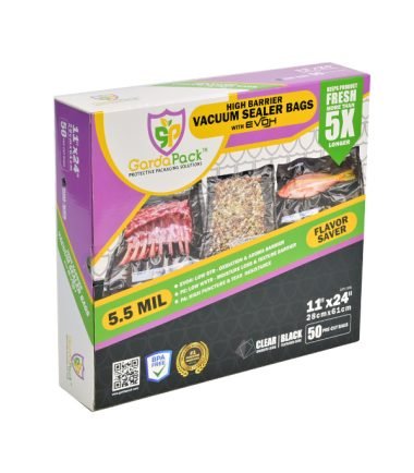 GardaPack Clear/Black Vacuum Seal Bags - High - Barrier - 11" x 24" - 50 pk - BetterGrow Hydro