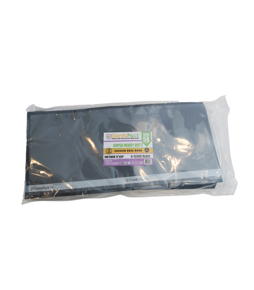 GardaPack Clear/Black Vacuum Seal Bags - Super Heavy-Duty - 11" x 24" - 100 pk - BetterGrow Hydro