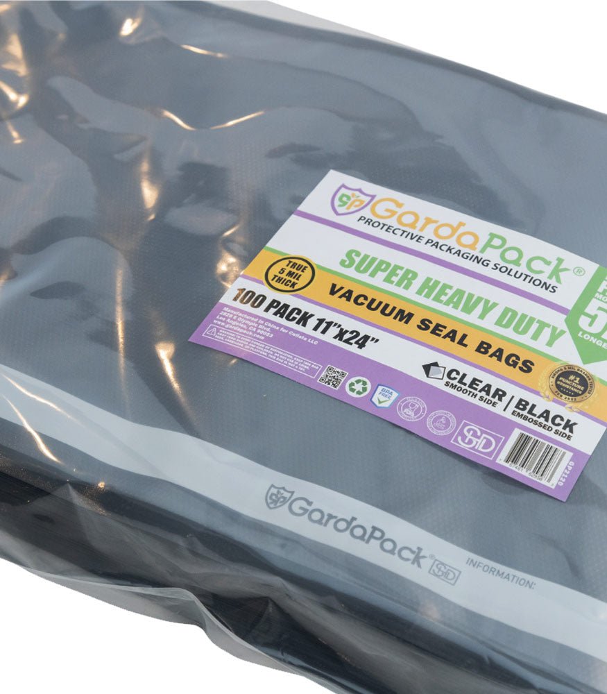 GardaPack Clear/Black Vacuum Seal Bags - Super Heavy-Duty - 11" x 24" - 100 pk - BetterGrow Hydro