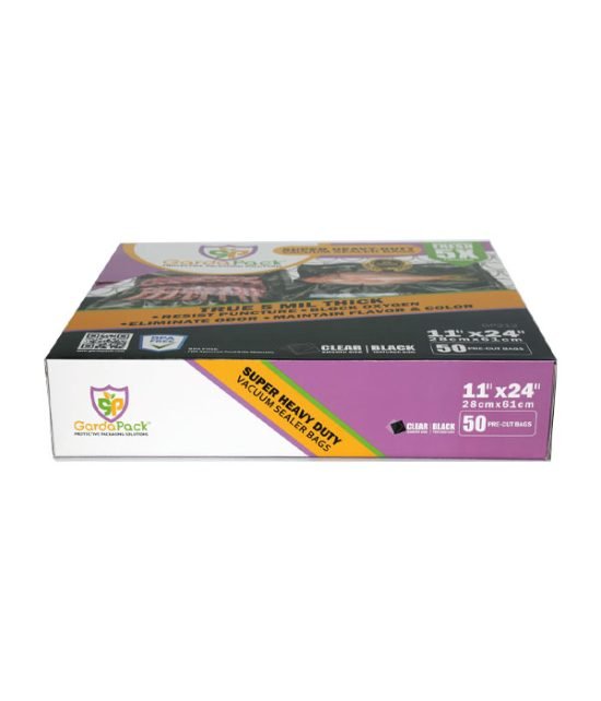 GardaPack Clear/Black Vacuum Seal Bags - Super Heavy - Duty - 11" x 24" - 50 pk - BetterGrow Hydro