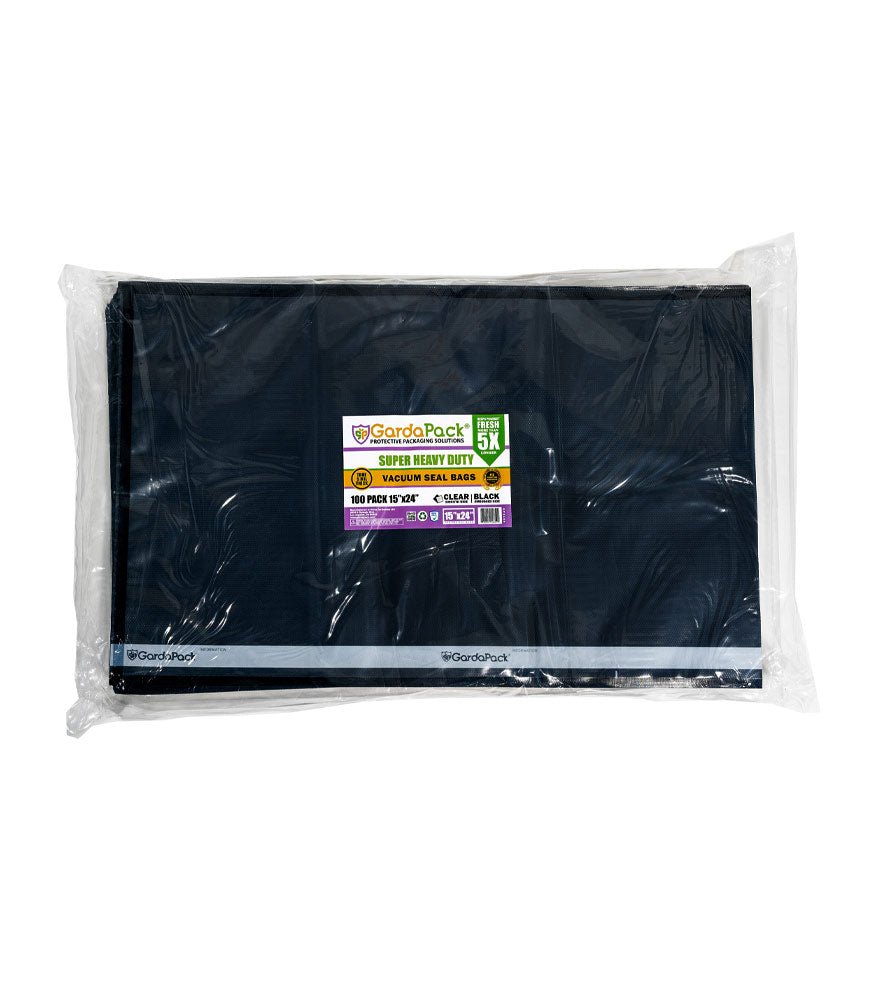 GardaPack Clear/Black Vacuum Seal Bags - Super Heavy-Duty - 15" x 24" - 100 pk - BetterGrow Hydro