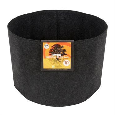 Gro Pro Essential Grow Bag Round Fabric Pots - Black - BetterGrow Hydro