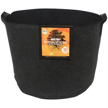 Gro Pro Essential Grow Bag Round Fabric Pots - Black - BetterGrow Hydro