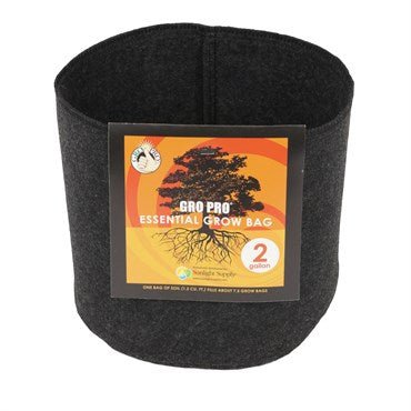 Gro Pro Essential Grow Bag Round Fabric Pots - Black - BetterGrow Hydro