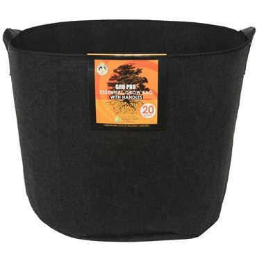 Gro Pro Essential Grow Bag Round Fabric Pots - Black - BetterGrow Hydro