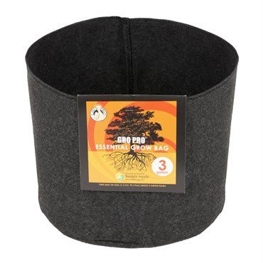 Gro Pro Essential Grow Bag Round Fabric Pots - Black - BetterGrow Hydro