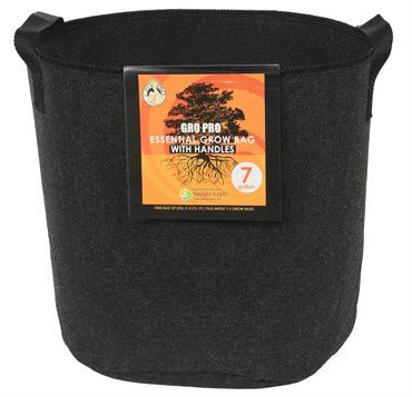 Gro Pro Essential Grow Bag Round Fabric Pots - Black - BetterGrow Hydro