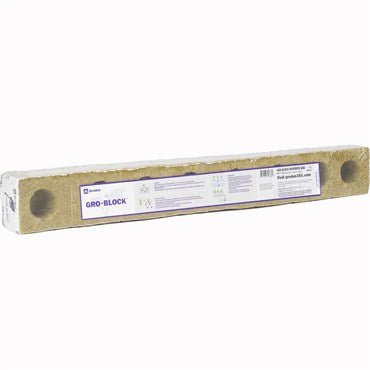 Grodan Gro-Block Improved GR4 - Small 3" (3x3x2.6) w/Hole - Shrinkwrap/Strip - Carton (384/Carton) - BetterGrow Hydro