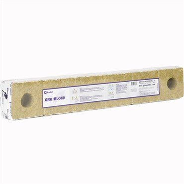 Grodan Gro-Block Improved GR6.5 - Small 4" (4x4x2.6) w/Hole - Shrinkwrap/Strip - Carton (216/Carton) - BetterGrow Hydro