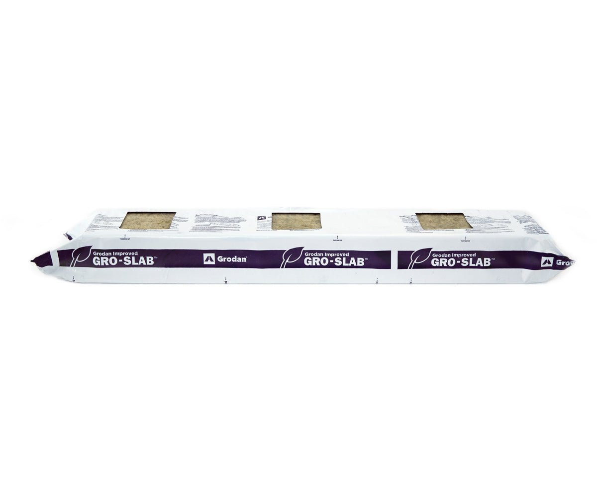 Grodan Improved Gro-Slab (36x6x4 w/ 3-10x10 pre-cut holes) - Bag (12/Carton) - BetterGrow Hydro