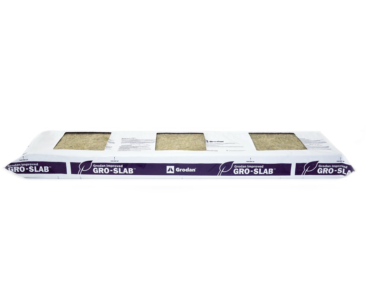 Grodan Improved Gro-Slab (36x8x3 w/ 3-10x10 pre-cut holes) - Bag (12/Carton) - BetterGrow Hydro