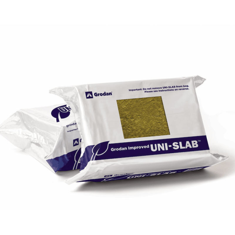 Grodan Improved Unislab - (9.5x8x4 w/ 1 - 4"x4" pre-cut hole) - 16/Carton - BetterGrow Hydro